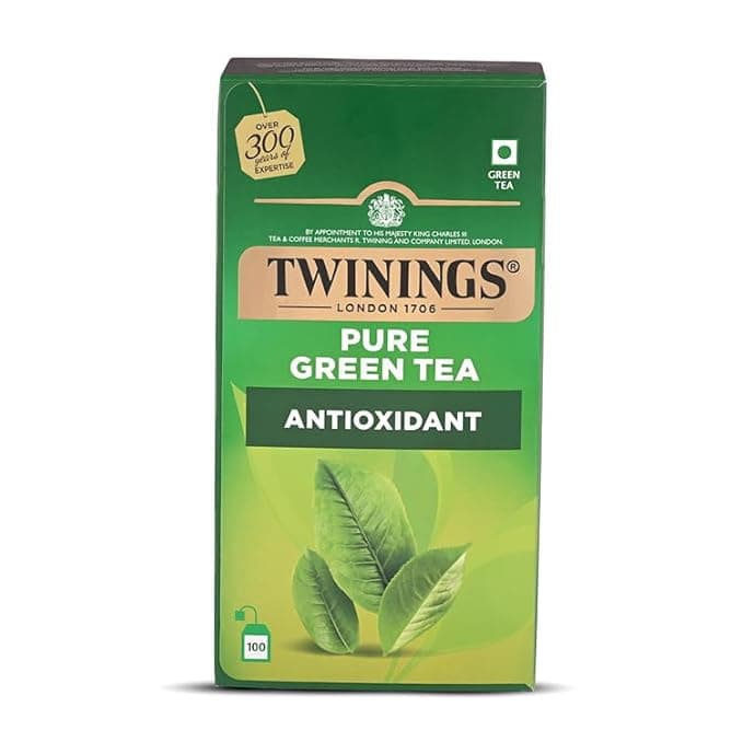 Twinings Pure Green Tea, 100 Tea Bags| Pack of 1| Perfectly Balanced & Refreshing Taste| Handpicked Leaves| Enjoy a Hot Cup of Tea