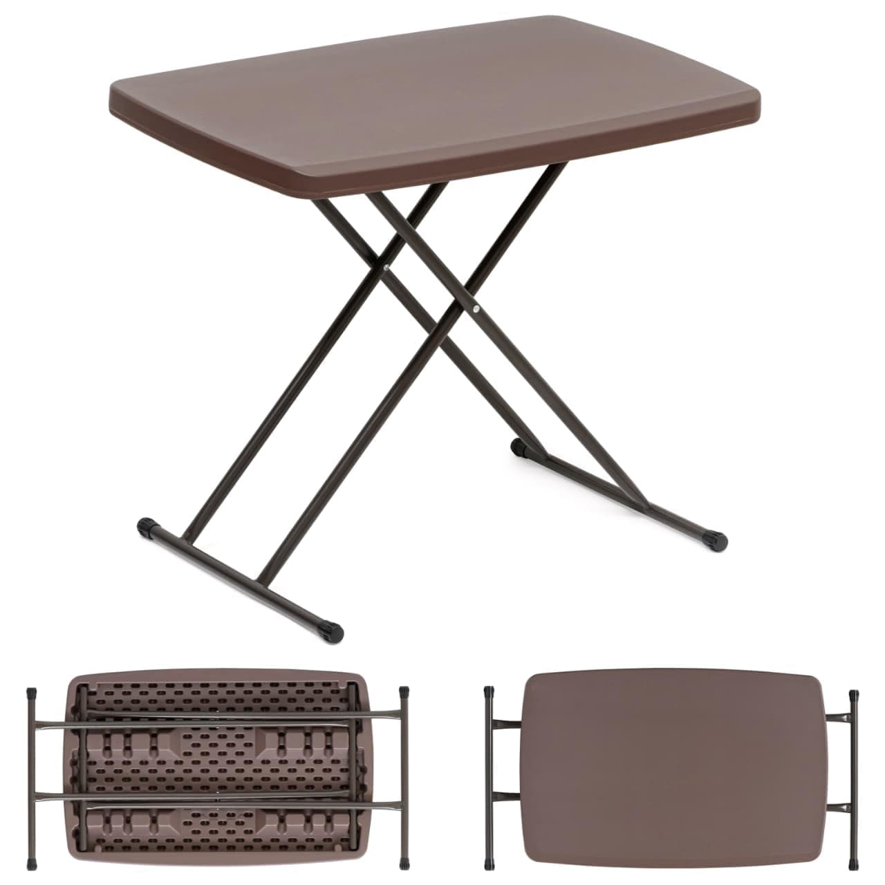 Livzing 2.5 Ft Lenght | Height Adjustable Folding Picnic Table | Heavy-Duty HDPE Plastic & Metal Frame | Foldable Patio Table | Portable Outdoor Camping Table for Garden, Travel, Parties