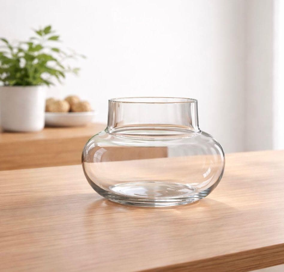 Glass pots for Two Layer Lucky Bamboo or Money Plant - Transperant Clear Glass Bowl Round Shape Pot Planter (Bamboo Pot, 1)