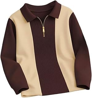AUSK T-Shirt for Men Zip Neck Texture Self Design Cotton Blend Mens Tshirts