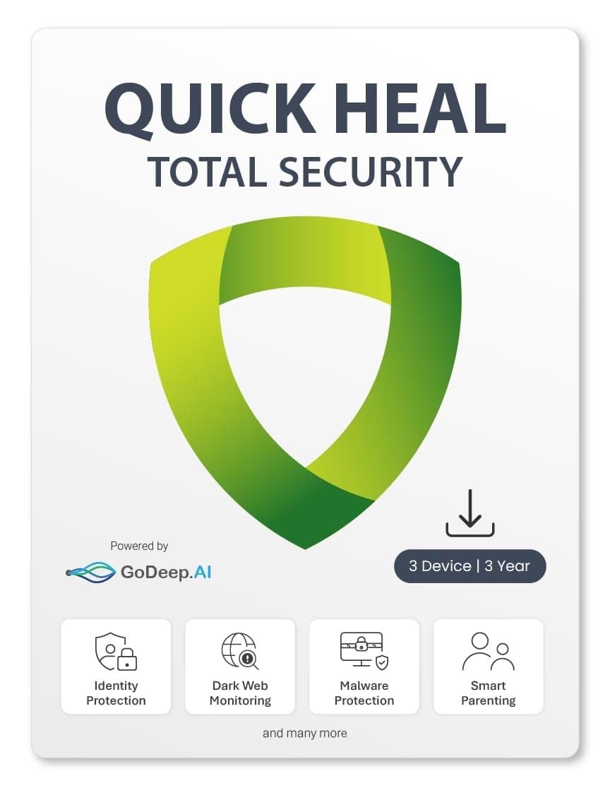 Quick Heal | Total Security Latest Version | 3 User | 3 Years (Physical Box)