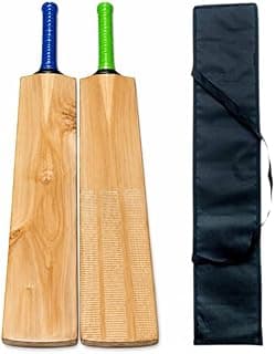 SVS Kashmiri Willow Cricket Hard Tennis Ball Bat | Special Edition Scoop Design | Standard Size SH | Lightweight Power Hitting Bat for Hard Tennis Balls (Double Blade)