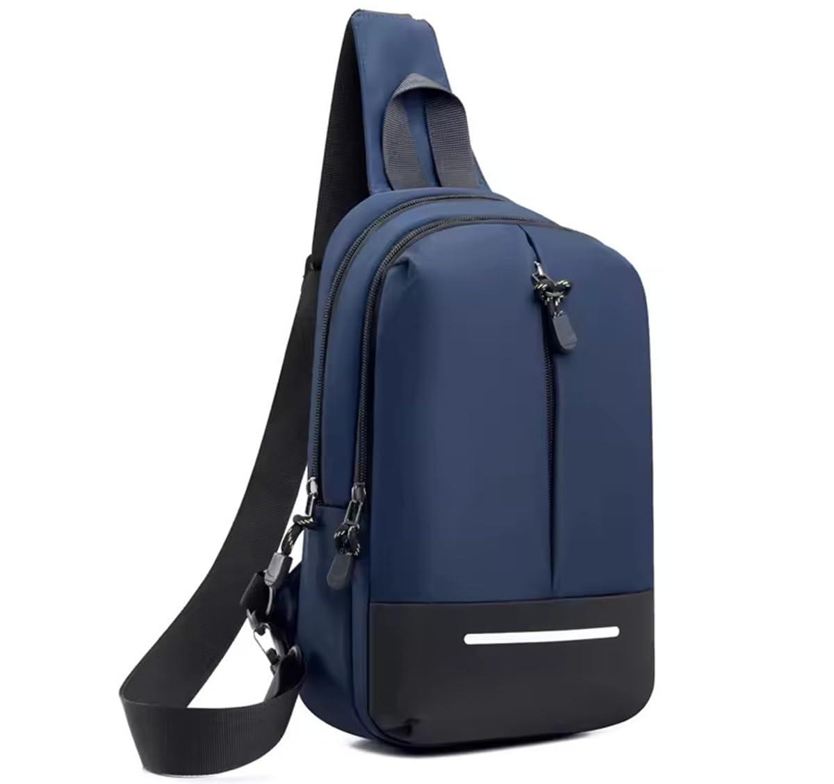 Walizza Lifestyle Sling Bag for Men & Women– Crossbody Sling Bag for Travel, Cycling & Hiking | Waterproof Shoulder Bag with Compartment and Zipper Pockets (Classic Blue & Black)