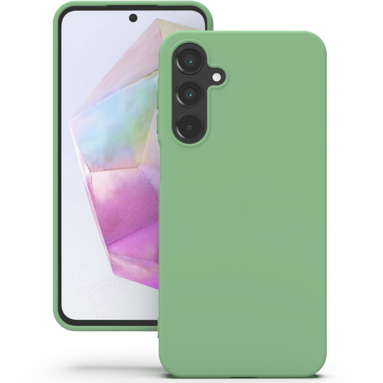 YATWIN Silicone Back Case for Samsung Galaxy A35, Soft-Touch Phone Back Cover for Samsung Galaxy A35 - Mint Green