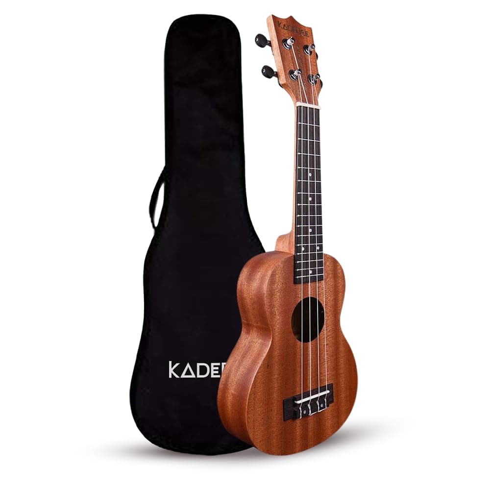 Kadence UKW03C Wanderer 21" Acoustic Ukulele | Mahogany Wood | Comes with Bag | Includes Learning Course | Brown