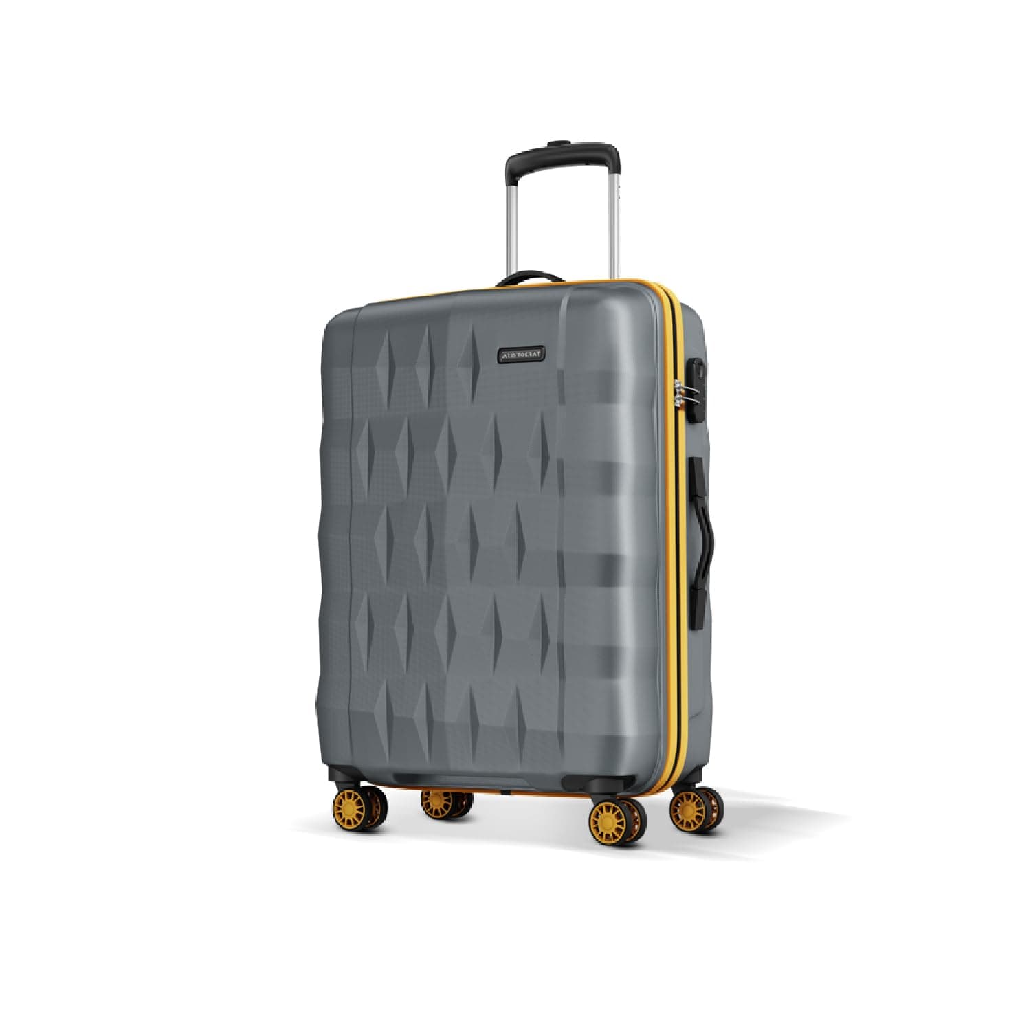 Aristocrat Comet Medium Polycarbonate Hard Case 8-Wheel Trolley Bag, Grey