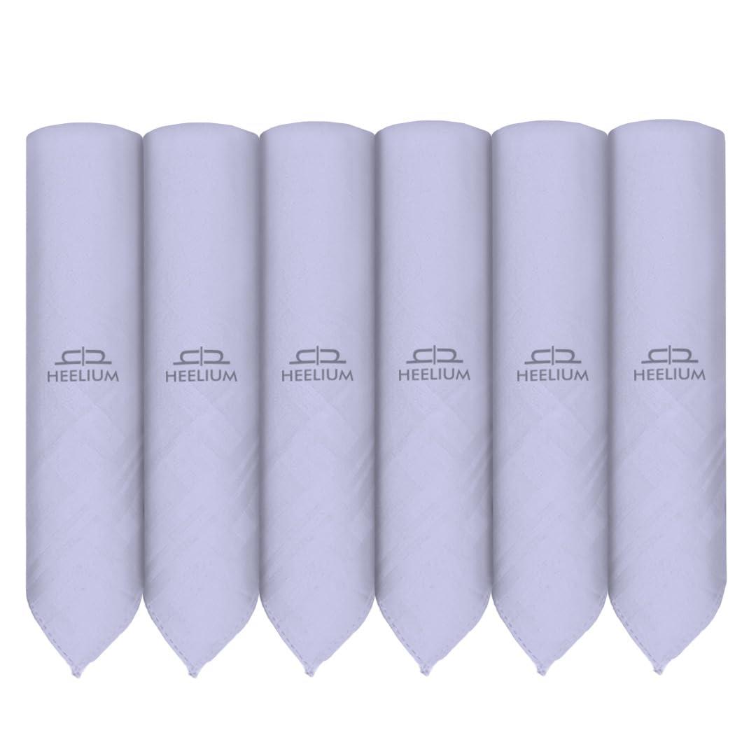HEELIUM Bamboo Handkerchief for Men & Women | White Hanky | Ultra Soft & Absorbent | Multipurpose Premium Rumal | Large Size 43 x 45 CM