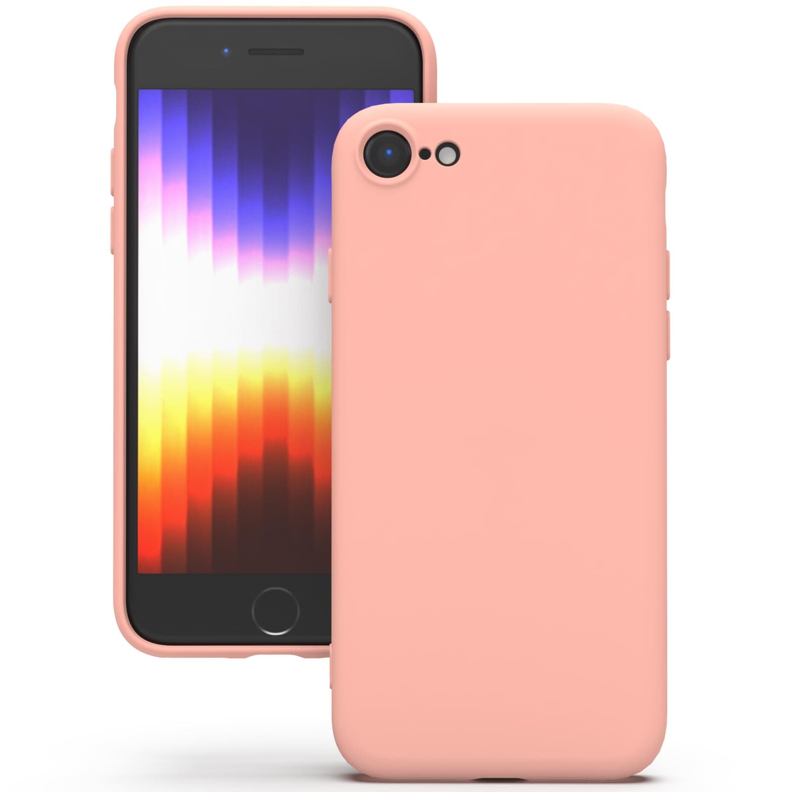 YATWIN Silicone Back Case for iPhone SE 2020/2022, iPhone 7/8, Soft-Touch Phone Back Cover for Apple iPhone SE 2nd 3rd Generation - Pink