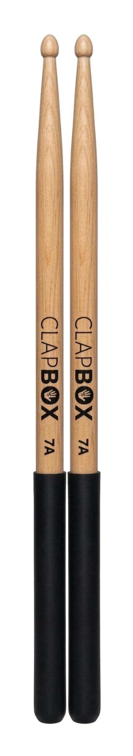 Clapbox Drum Sticks with Grip (Black) Maple Wood, 7A Size - One Pair