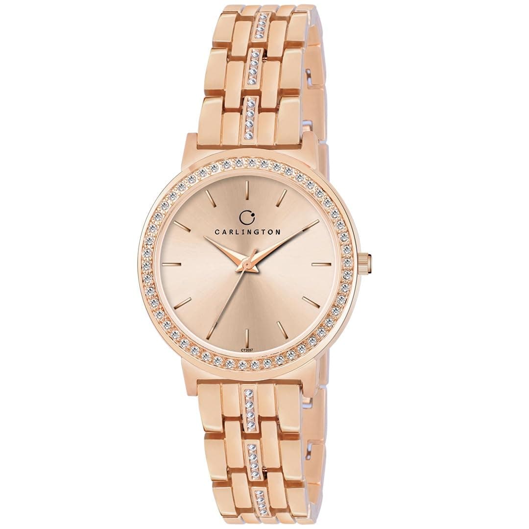 Carlington Iconic Analog Watches for Women with Premium Stainless Steel Strap - CT 2037