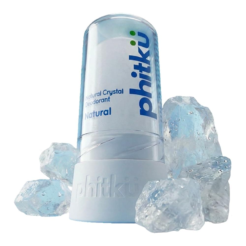 Phitku Crystal Roll On | Natural Alum | Brightens Dark Underarms, Kills Bacteria | Fragrance-Free & Alcohol Free | Men & Women | 100g
