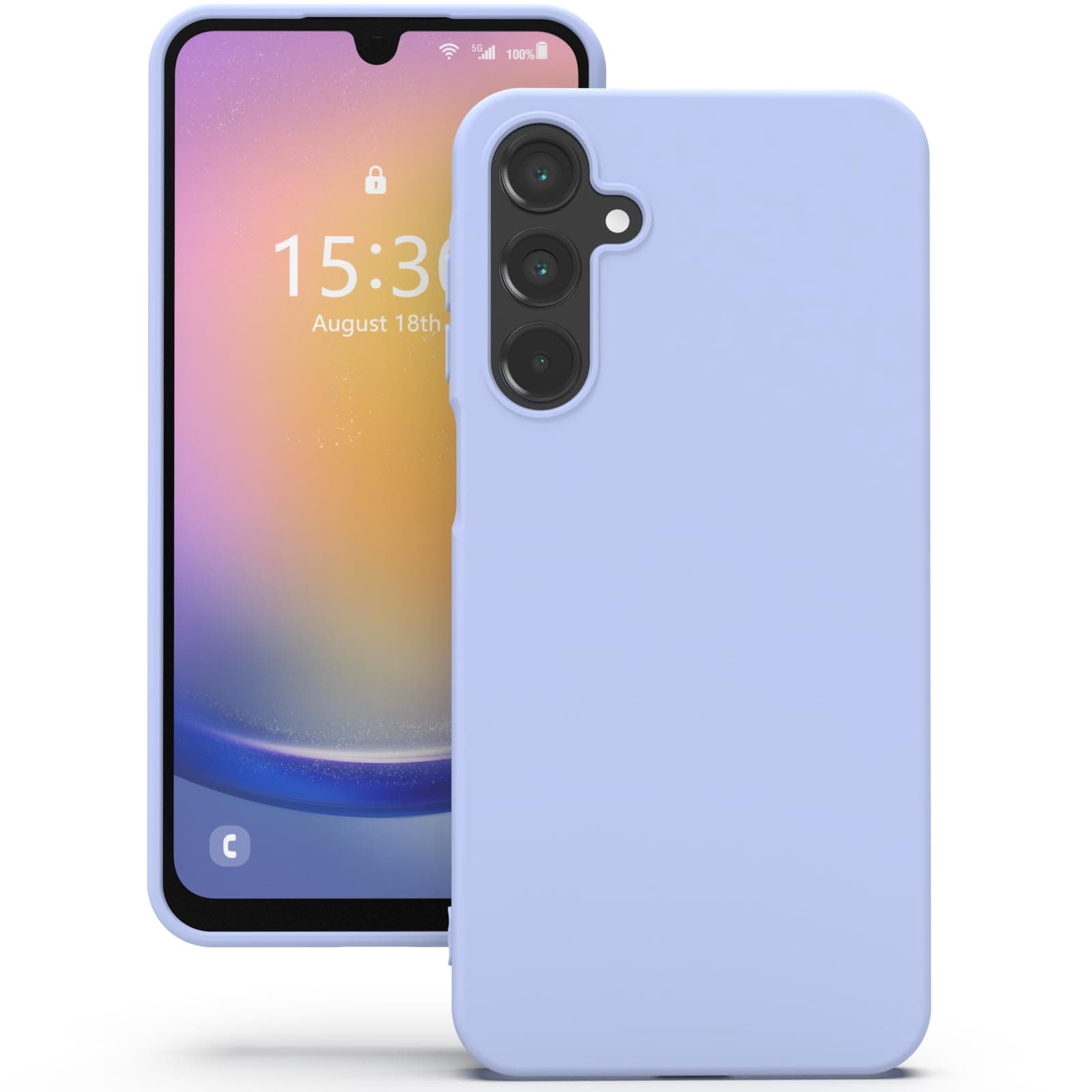 YATWIN Silicone Back Case for Samsung Galaxy A25, Soft-Touch Phone Back Cover for Samsung Galaxy A25 - Lilac