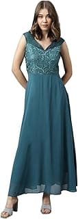 Latin Quarters Sleeveless Polyester Maxi Dress Teal