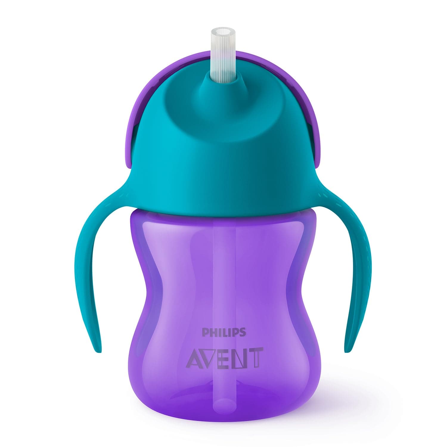 Philips Avent Sipper Bottle for Kids | No.1 Brand Recommended by Moms Worldwide | Leak Proof Design | Easy Grip with Silicone Handle | 9m+ | 200ml | Packof1 |(Blue/Purple)|SCF796/00
