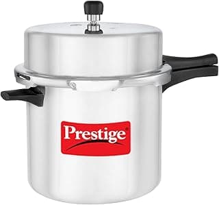 Prestige 12 Litre Aluminium Popular Outerlid Pressure Cooker | Virgin Aluminium| Gas Compatible|Controlled Gasket Release System|5 years warranty|ISI Certified