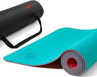 Boldfit Yoga mat for Women and Men with Cover Bag TPE Material 6mm Extra Thick Exercise mat for Workout Yoga Fitness Pilates and Meditation, Anti Tear Anti Slip, Blue & Pink