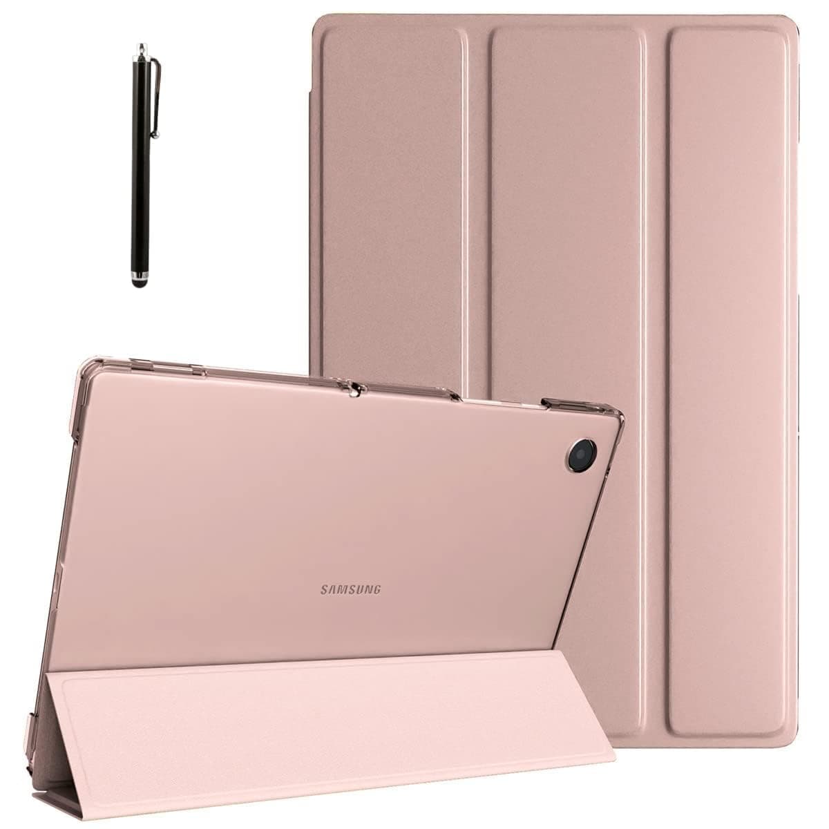 ProElite Cover for Samsung Galaxy Tab A11 Plus 11 inch Case Cover, Smart Flip Case Cover for Samsung Galaxy Tab A11+ 11 inch Translucent Back with Stylus Pen, Rose Gold