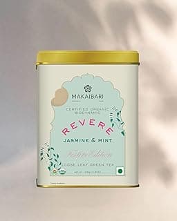 Makaibari Festive Edition: Revere - Jasmint Mint Green Tea, Premium Green Tea | Anti-Oxidants, Immunity Booster | Tin Caddy | 100g