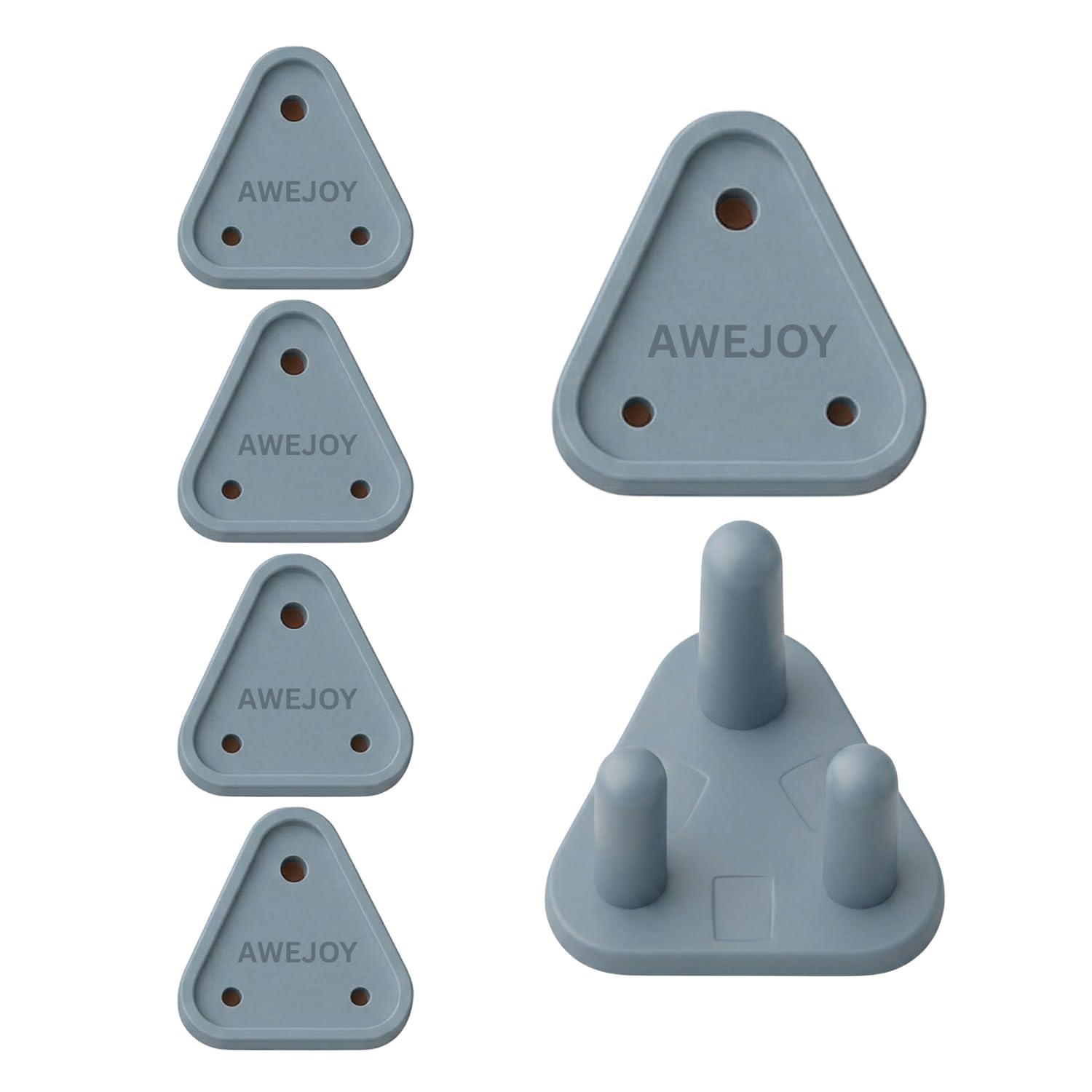 AWEJOY Baby Safety Electric Socket Plug Cover Guards Switchboard Dummy Socket Plug Cover Guards for Kids Protection (Pack of 6 (5Ax5, 15Ax1), Grey)