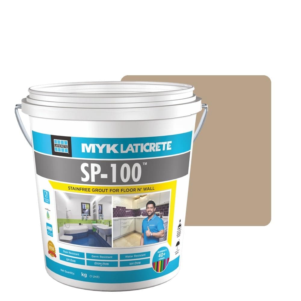 MYK LATICRETE SP-100™ Premium Epoxy Grout (61-Parchment, 5KG)-Stain & Germ Resistant & Water-Resistant-Food Grade CFTRI Certified Epoxy-Grout-Home, Kitchen & Bathroom-Floor & Wall Tile Joints