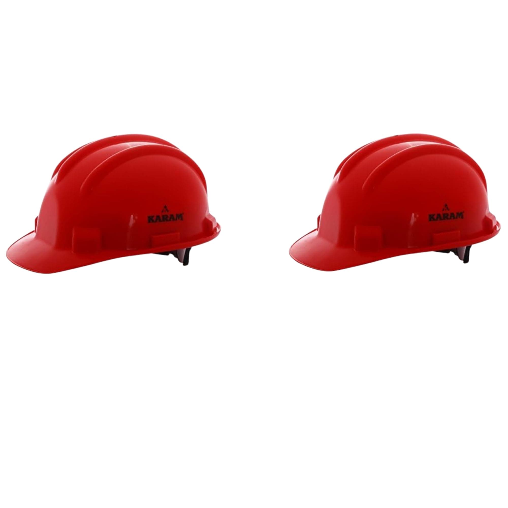 KARAM PN521 ISI Marked Safety Helmet for Construction & Outdoor Activities | Adjustable Chin Strap & Rachet Type Adjustment | Lightweight, Comfortable & Durable Hard Hat | Red |(Pack of 2)