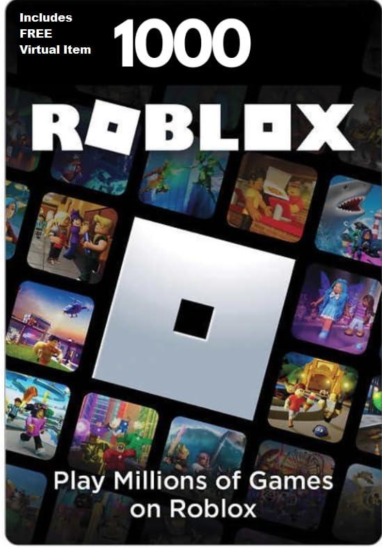 Roblox Gift Code - 1000 Robux + Bonus Exclusive Virtual Item Roblox Code Only