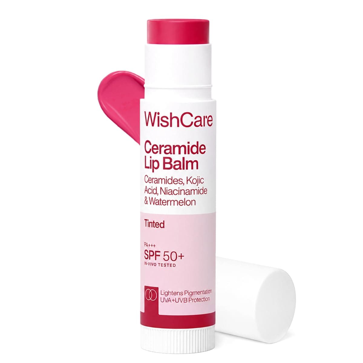 WishCare Tinted Lip Balm SPF 50 PA++++ | Brightening Lip Balm for Dark Lips | In-Vivo Tested | Kojic Acid & Niacinamide | For Women | 5g