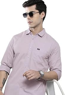 The Indian Garage Co Men Slim Fit Solid Full Sleeves Cutaway Collar Casual Shirt