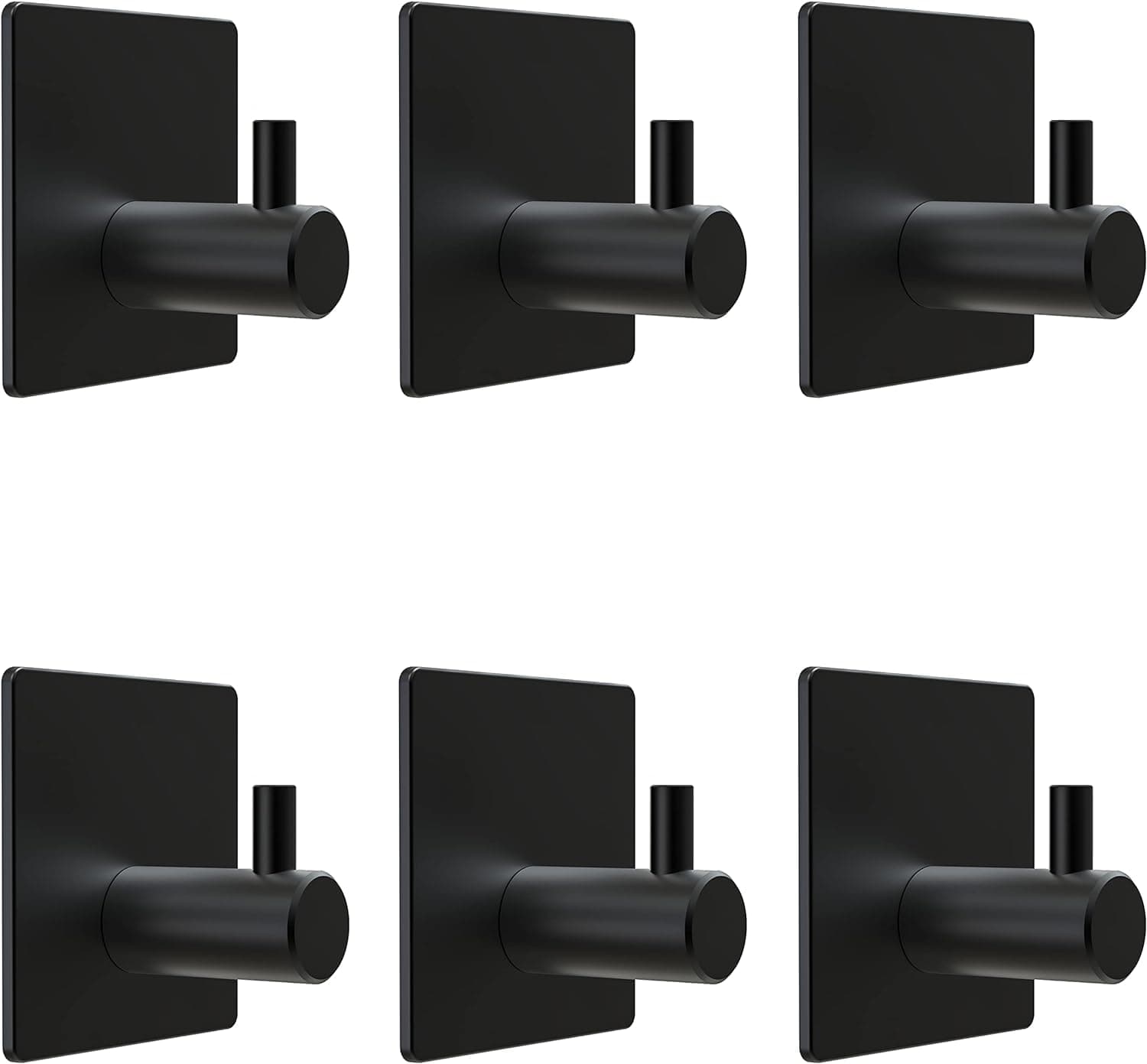 JIALTO 6 PCS Wall Hooks for Hanging Strong, Heavy Duty Stainless Steel Waterproof Towel Hooks Stick on Hooks Wall Hangers Sticky Hooks for Hanging Bathroom Kitchen