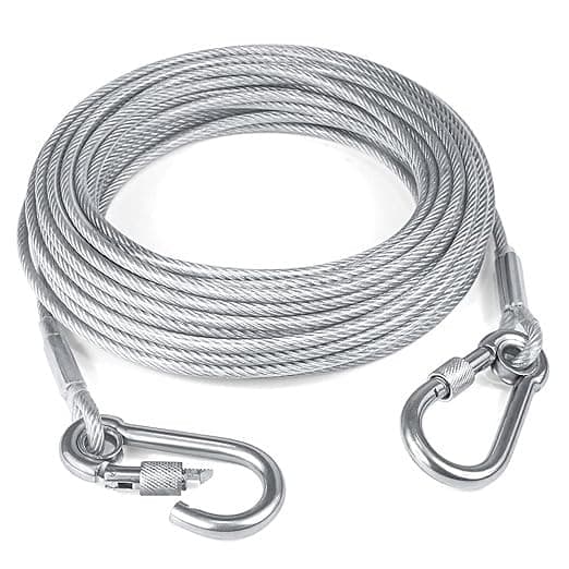 NIYANETAIL Heavy Duty Clothes Drying Rope 10 Meter with Hooks | Strong Steel Clothesline for Balcony, Travel, Camping & Home Use | Rust Resistant Silver Clothes Line