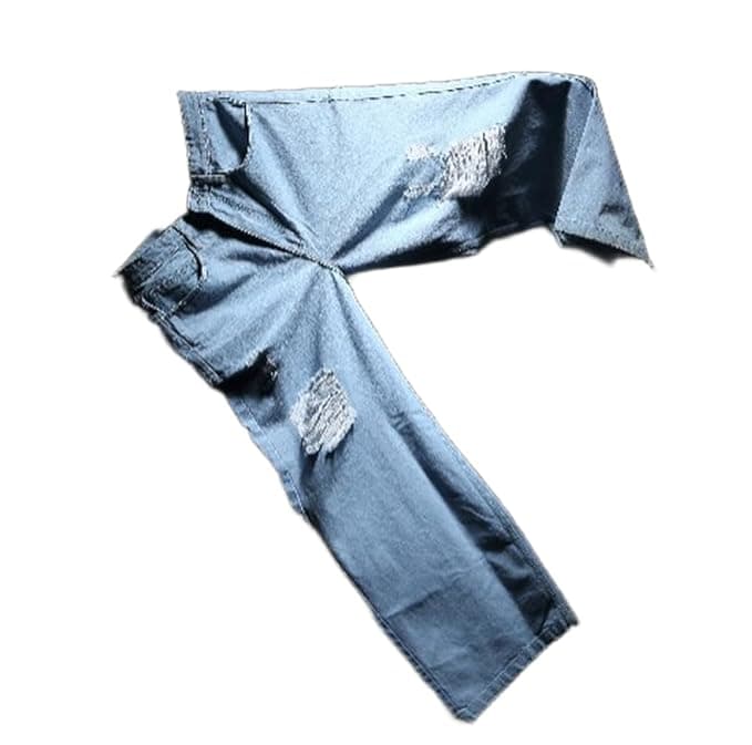 CHAPTER 2 Distressed Blue Baggy Denim Pants Relaxed Fit Vintage Style