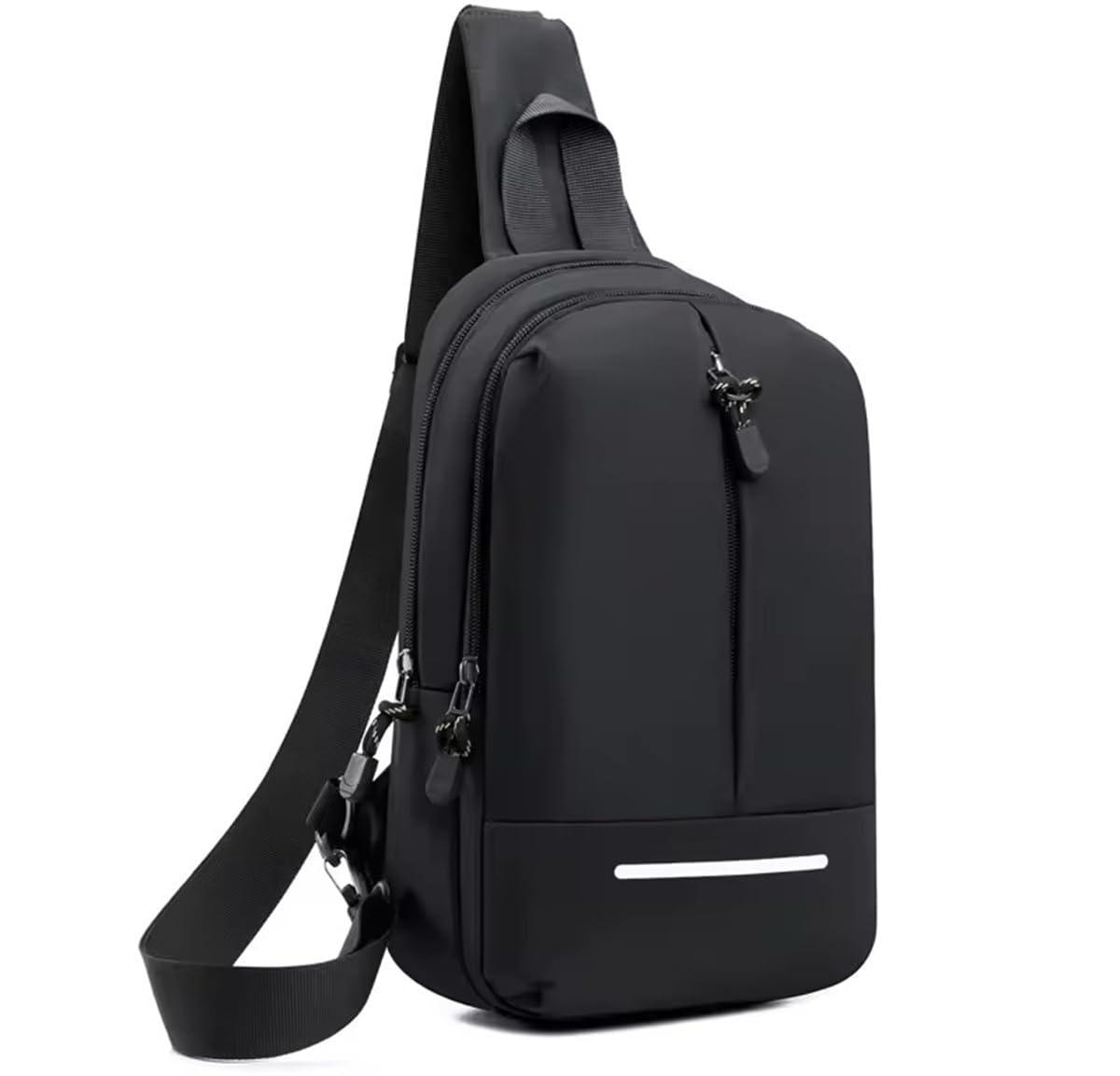 Walizza Lifestyle Sling Bag for Men & Women– Crossbody Sling Bag for Travel, Cycling & Hiking | Waterproof Shoulder Bag with Compartment and Zipper Pockets (Classic Black)