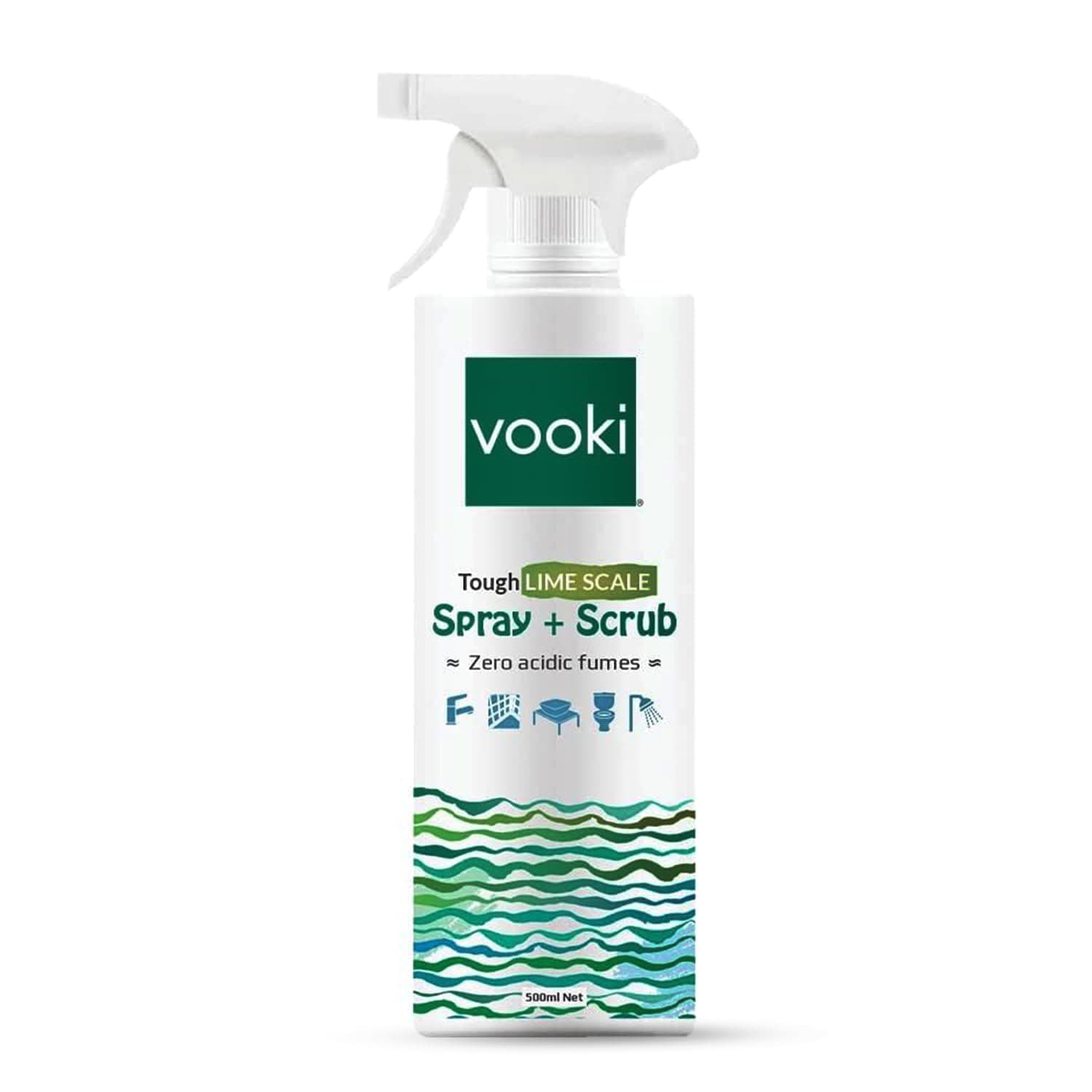 Vooki Ecofriendly Tough Lime Scale Hard Water Stain Remover, Spray and Scrub Cleaner for Bathroom,Taps, Faucet, Basins, Showers & Floor Tiles Cleaner, Home and Commercial Use - 500 ml (Pack of 1)