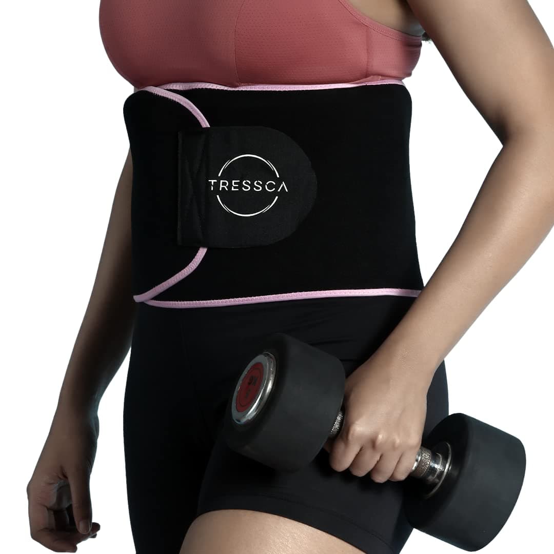 TRESSCA Sweat Belt, Perfect for Jogging, Back Support for Both Men and Women, Pink