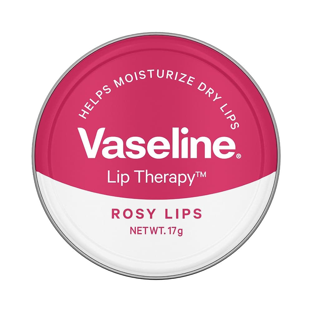 Vaseline Lip Tins Rosy Lips, 17 g | Provides Hydration, Sheer Pink Tint & Glossy Shine