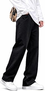 Generic Indivane Men’s Baggy Loose Fit Denim Jeans – Mid-Rise Breathable Lightweight Casual Street Style Pants