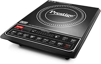 Prestige PIC 16.0 Plus 2000 Watts Induction Cooktop | 4KV Surge Protection | 8 Preset Indian Menu Option with Timer | Soft Touch Button | Easy to clean | Portable | Black |1Y Warranty | BIS
