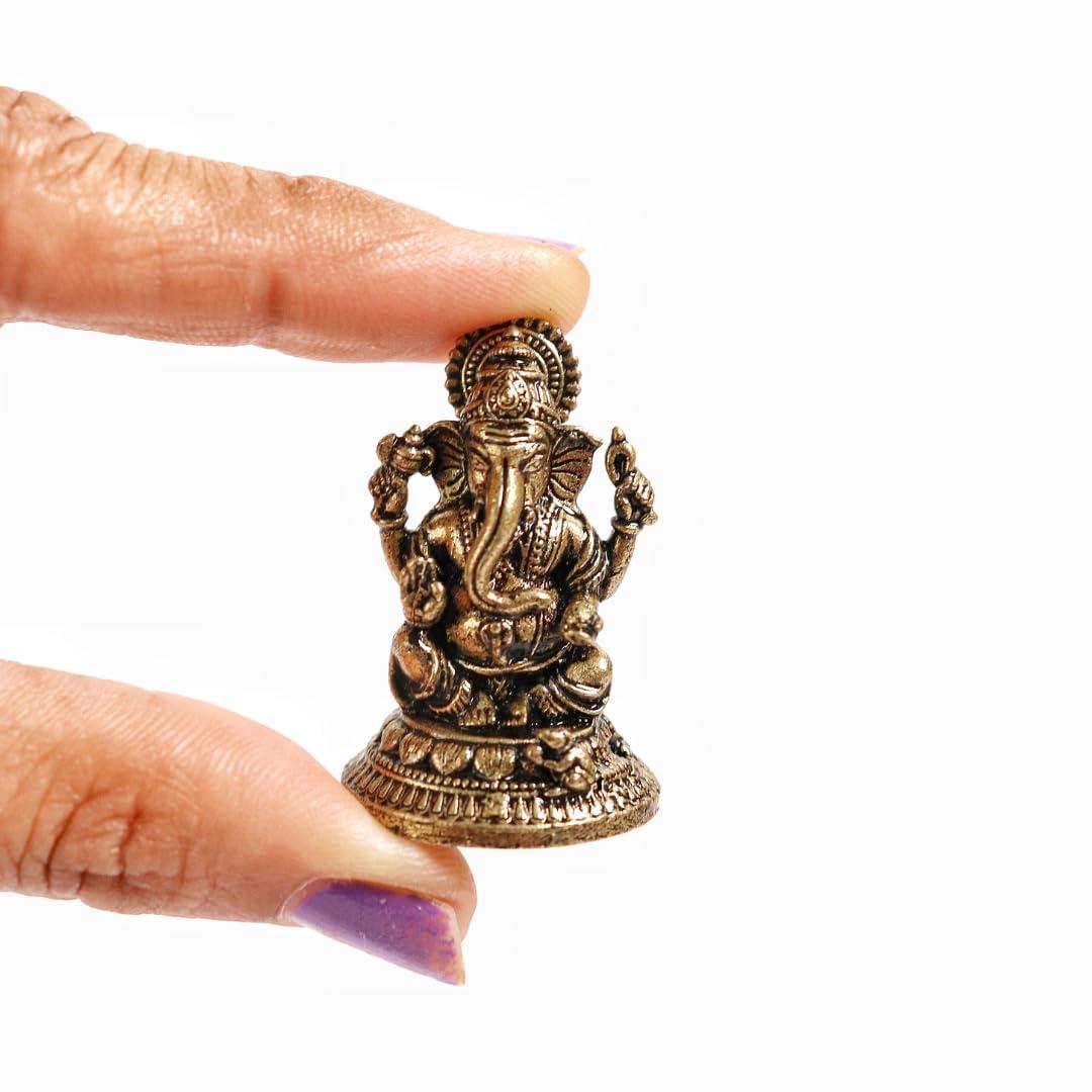 The Spiritual Living Small Ganesha Idol Pocket Size | 1 Inch | Small Ganpati Murti for Home Temple | Office & Car Dashboard | God Idol | Ganesh | Temple | Miniature | गणपति बप्पा मोरया |