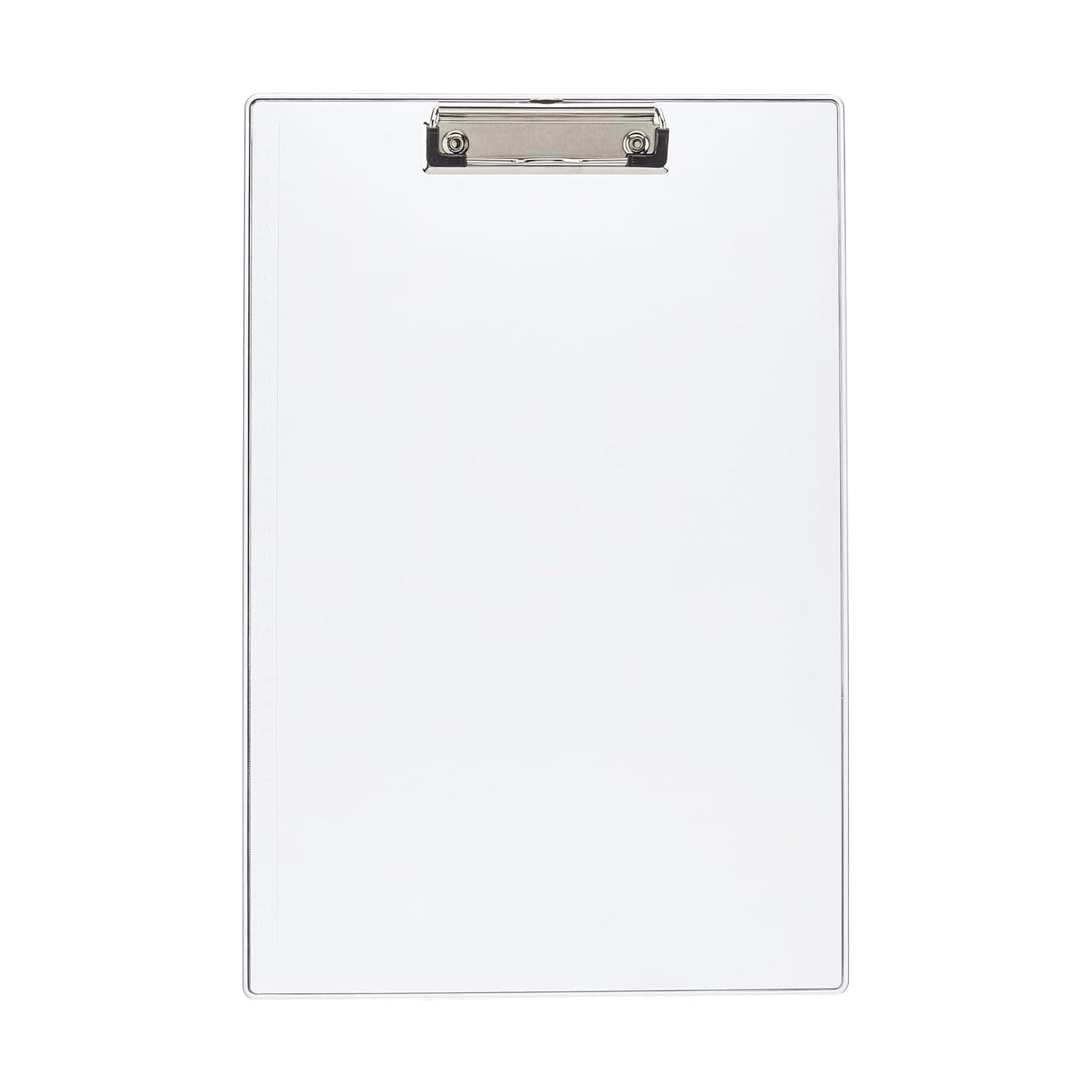 Amazon Basics Paper Clipboard Writing Pad Clipboards Drawing/Writing/Clipboard with Clip | Sturdy, Lightweight for Office, School, College (Transparent)