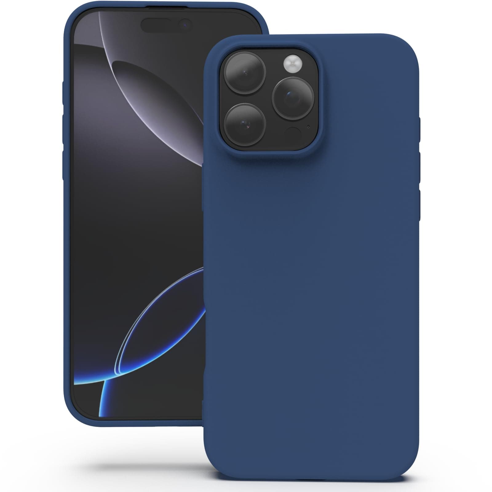 YATWIN Silicone Back Case for iPhone 16 Pro, Soft-Touch Phone Back Cover for Apple iPhone 16 Pro - Dark Blue
