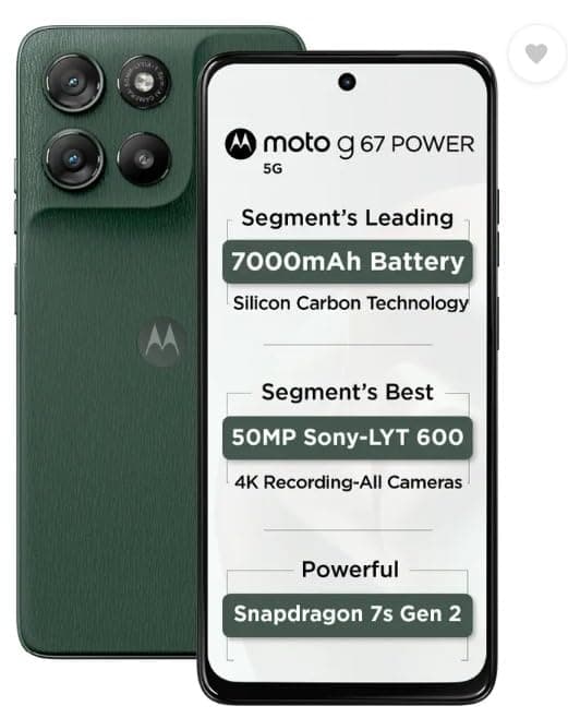 Motorola g67 Power (Pantone Cilantro, 8GB RAM, 128GB Storage)
