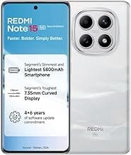Redmi Note 15 SE 5G Smartphone, Frosted White, 6GB RAM, 128GB, 5800mAh Battery, IP66 Military Grade Durability