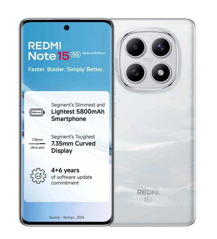 Redmi Note 15 SE 5G Smartphone, Frosted White, 8GB RAM, 128GB, 5800mAh Battery, IP66 Military Grade