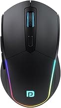 Portronics Toad One Bluetooth Mouse with 2.4 GHz & BT 5.3 Dual Wireless, 6 Buttons, Rechargeable, RGB Lights, Connect 3 Devices, Ergonomic Design for Laptop, Smartphone, Tablet (Black)