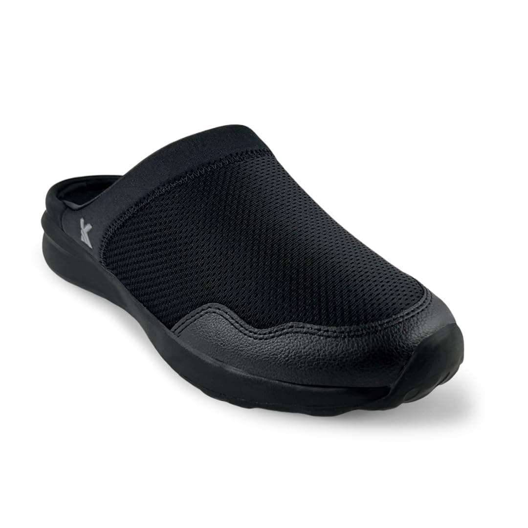 KazarMax Men's Black Cushioned Comfortable Lightweight Mule -9 UK