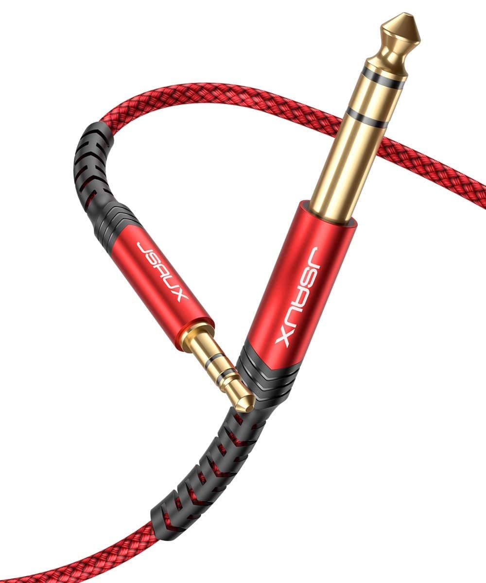 JSAUX® 10FT 3.5mm to 6.35mm Stereo Audio Cable for Guitar, iPod, Laptop
