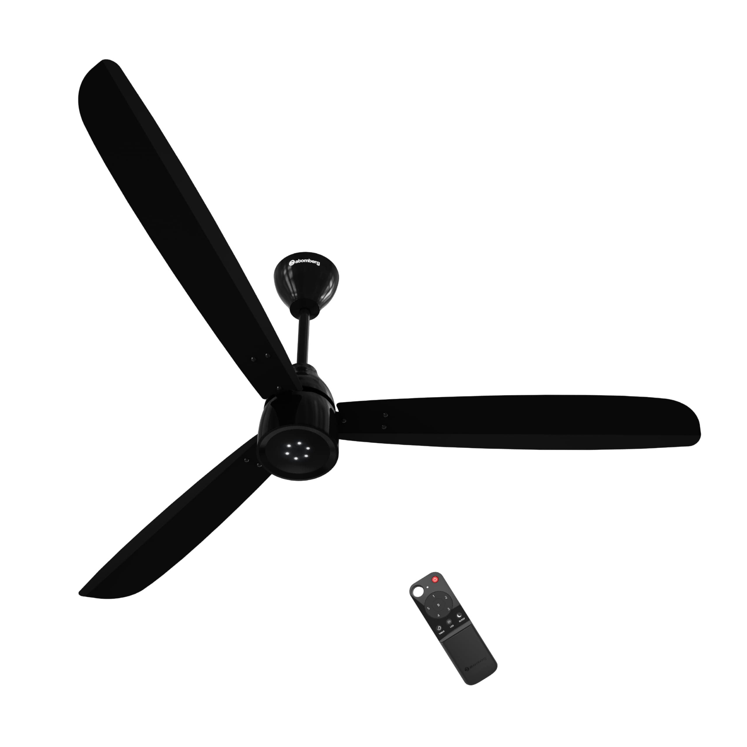 atomberg Renesa Enzel 1400mm BLDC Ceiling Fan with Remote | BEE 5 star | High Air Delivery | LED Speed Indicator | Low Noise | Sleek Design | Power Saving | 3 Year Warranty | Gloss black
