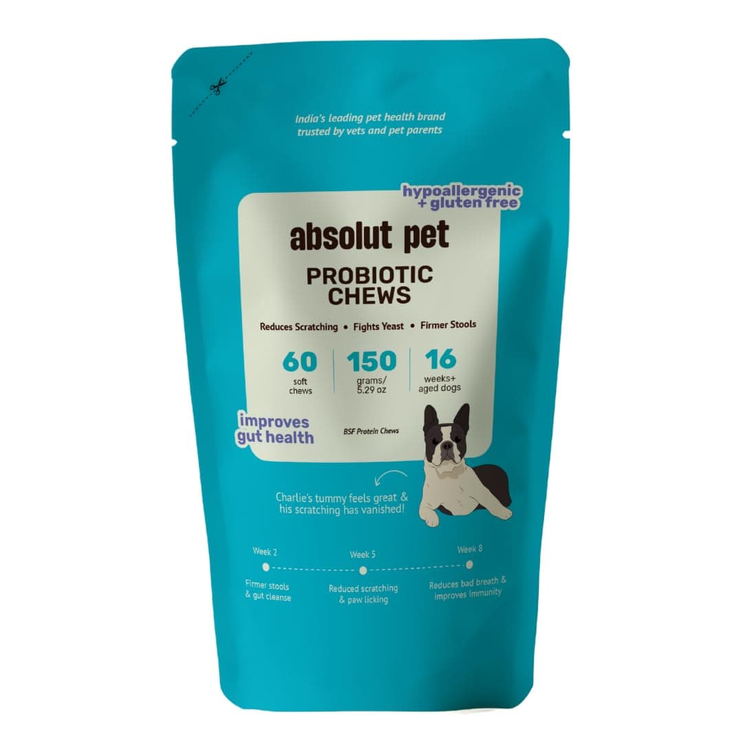 Absolut Pet Probiotic Gut Health Chews for Dogs | Hypoallergenic 60 Chews