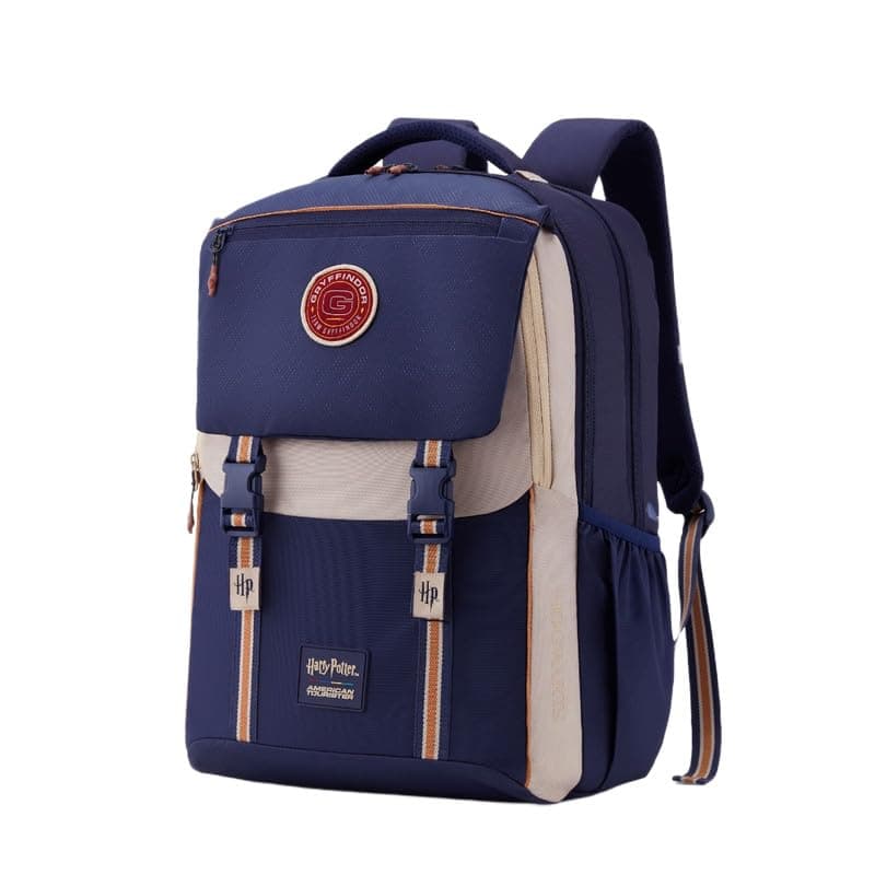 Harry Potter x American Tourister Lifestyle Backpack | 33L School/Colleg Bag for Women and Men | 3 Compartments | AT Interchangeable Hogwarts House Badges | Rain Cover | Indigo Blue | 1 Year Warranty
