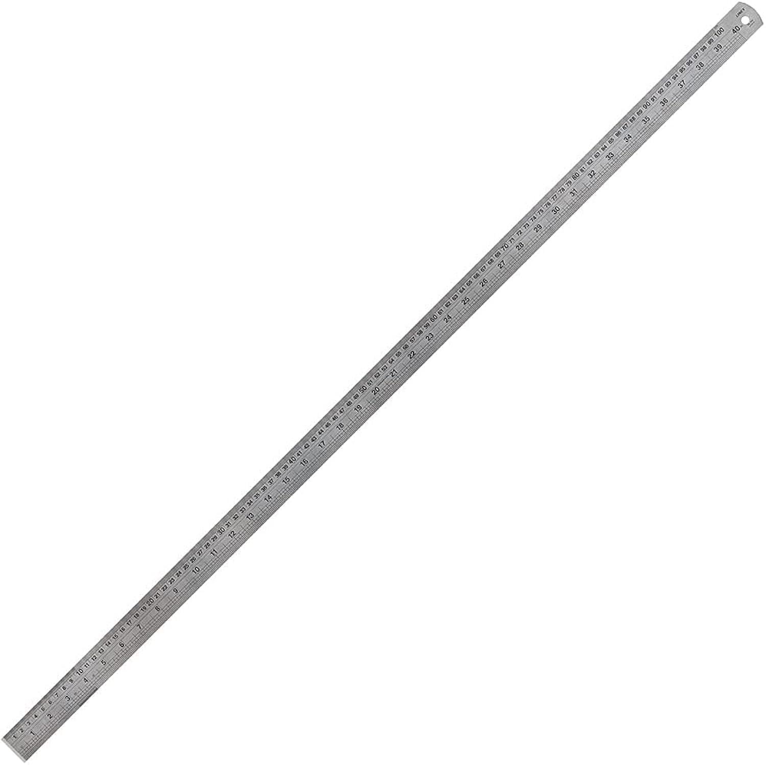 Shuban Ruler Double Side Measuring Scale Mark Ruler Tool with Imperial & Metric Measurements & Conversion Table for Office, Woodworking Engineering, Architects, Students (100 CM) (Thickness 1.4 mm)